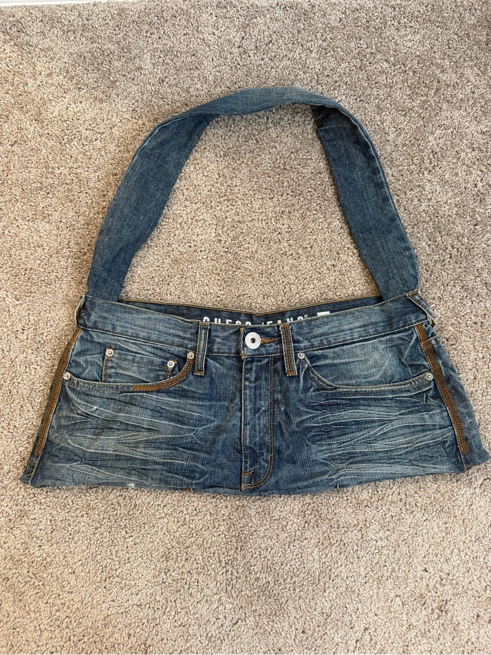 Y2K handmade denim tote bag guess jeans grunge